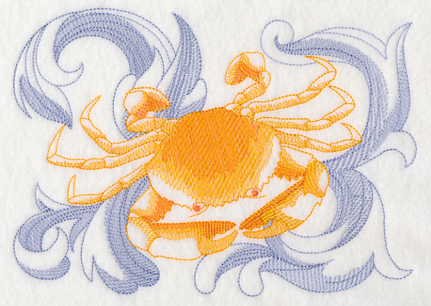 Crab with Baroque Background