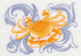 Crab with Baroque Background