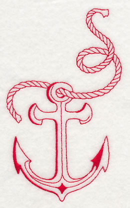 Sailing the Ocean Blue - Anchor (Redwork)
