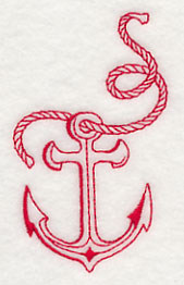 Sailing the Ocean Blue - Anchor (Redwork)
