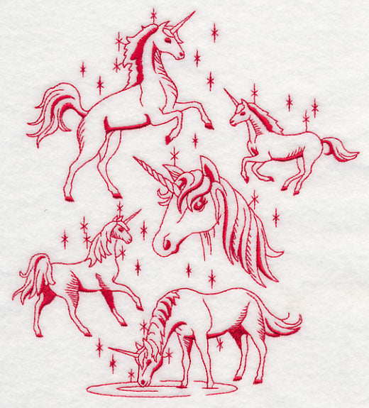 Unicorn Magic (Redwork)