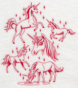 Unicorn Magic (Redwork)
