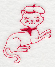 French Feline 1 (Redwork)