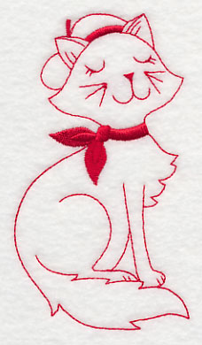 French Feline 2 (Redwork)