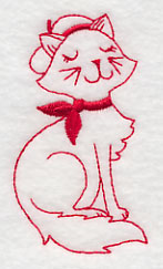 French Feline 2 (Redwork)