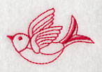Bird in Flight (Redwork)