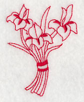 Iris Bouquet (Redwork)