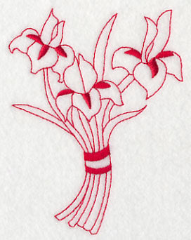 Iris Bouquet (Redwork)
