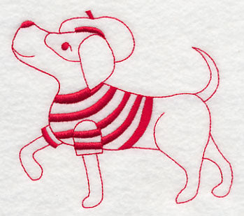 Parisian Pooch 1 (Redwork)