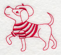 Parisian Pooch 1 (Redwork)