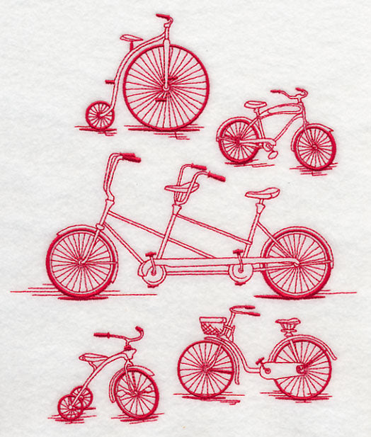 Antique Bicycles (Redwork)