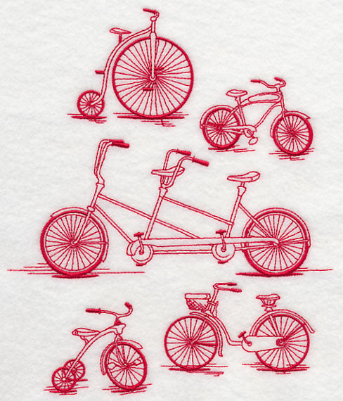 Antique Bicycles (Redwork)