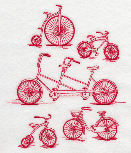 Antique Bicycles (Redwork)
