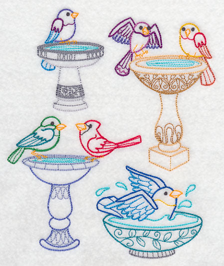 Bath Time Birds (Vintage)