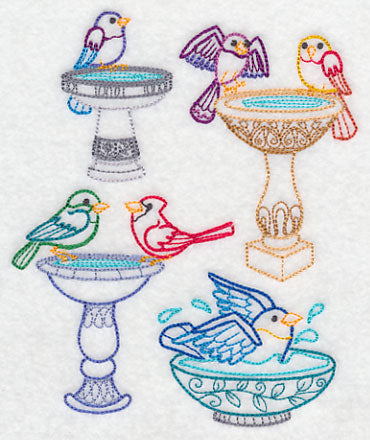 Bath Time Birds (Vintage)