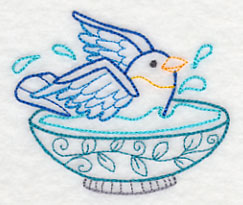 Bath Time Bird 4 (Vintage)