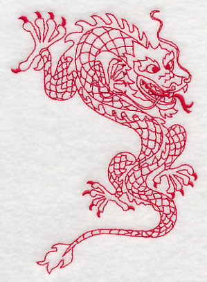 Chinese Dragon 2 (Redwork)