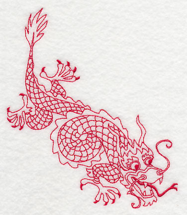Chinese Dragon 5 (Redwork)