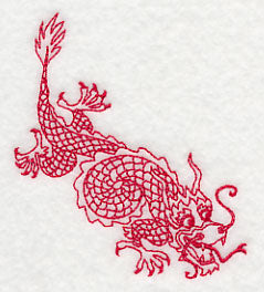 Chinese Dragon 5 (Redwork)