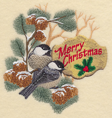Merry Christmas - Chickadees