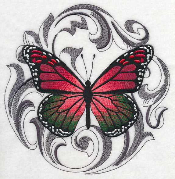 Christmas Butterfly with Baroque Background