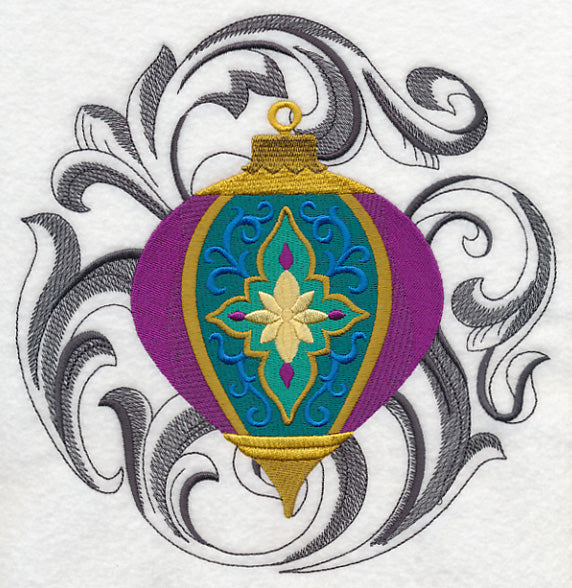 Christmas Ornament with Baroque Background