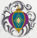 Christmas Ornament with Baroque Background