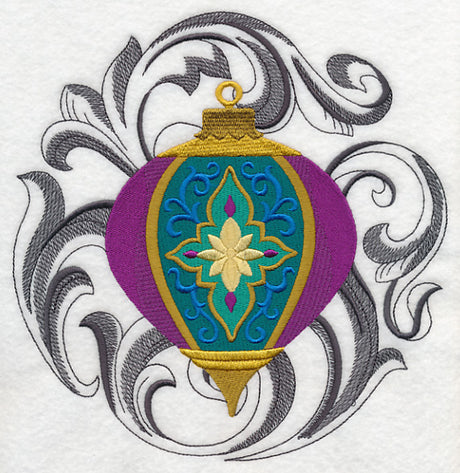 Christmas Ornament with Baroque Background