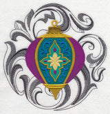 Christmas Ornament with Baroque Background