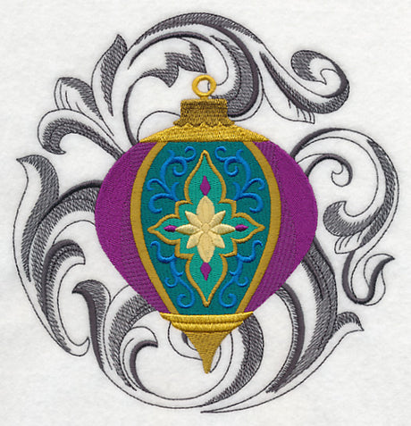 Christmas Ornament with Baroque Background