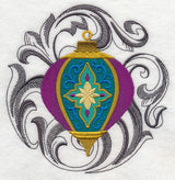 Christmas Ornament with Baroque Background