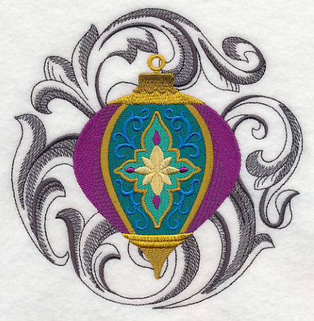 Christmas Ornament with Baroque Background