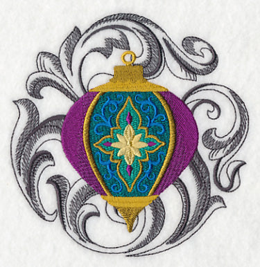 Christmas Ornament with Baroque Background