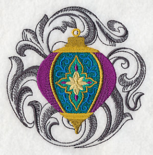 Christmas Ornament with Baroque Background