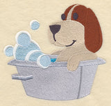 Basset Hound in a Tub