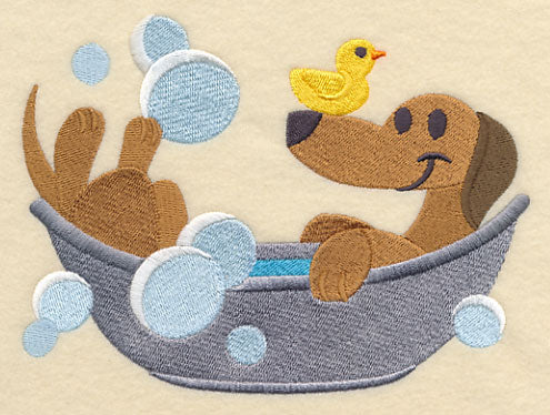 Dachshund in a Tub