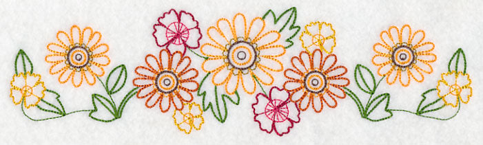 Fall Flower Border (Vintage)