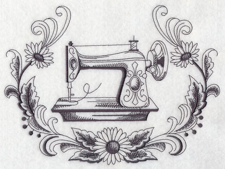 Antique Sewing Machine Wreath