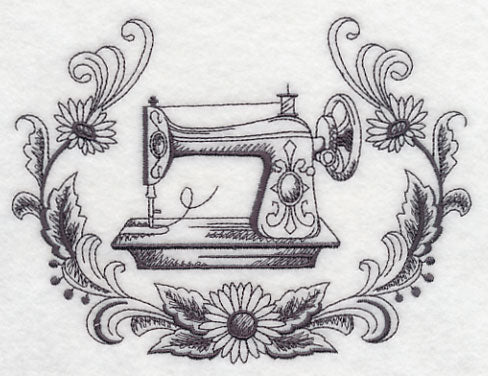 Antique Sewing Machine Wreath