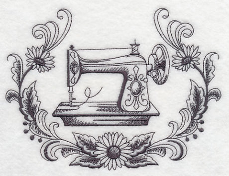 Antique Sewing Machine Wreath
