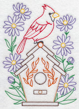 Cardinals and Asters (Vintage)