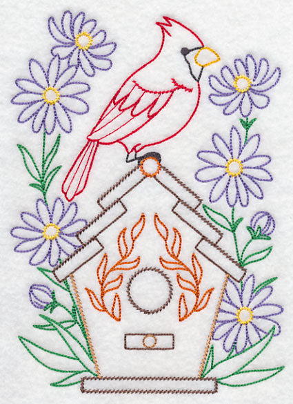 Cardinals and Asters (Vintage)