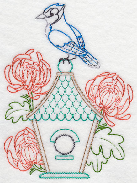 Bluejay and Chrysanthemums (Vintage)