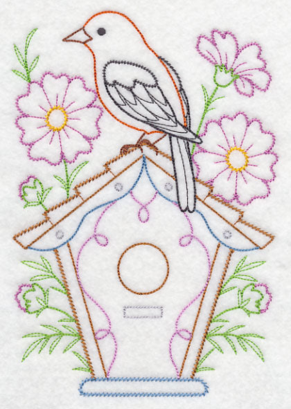 Scarlet Tanager and Cosmos (Vintage)