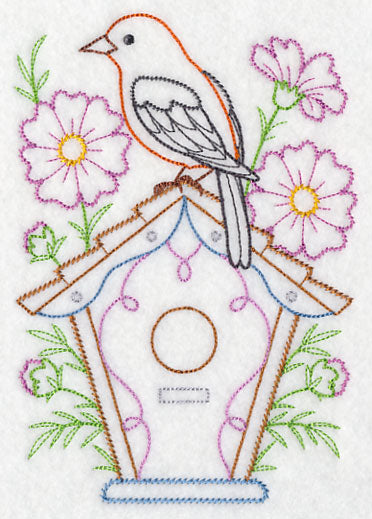 Scarlet Tanager and Cosmos (Vintage)