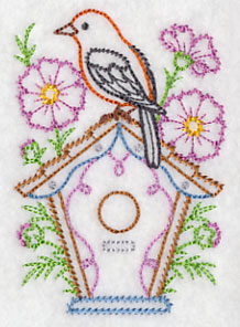 Scarlet Tanager and Cosmos (Vintage)