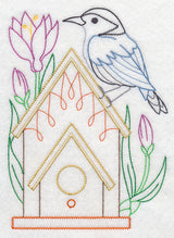 Nuthatch and Colchiums (Vintage)