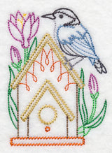 Nuthatch and Colchiums (Vintage)