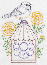 Chickadee and Marigolds (Vintage)