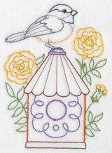 Chickadee and Marigolds (Vintage)